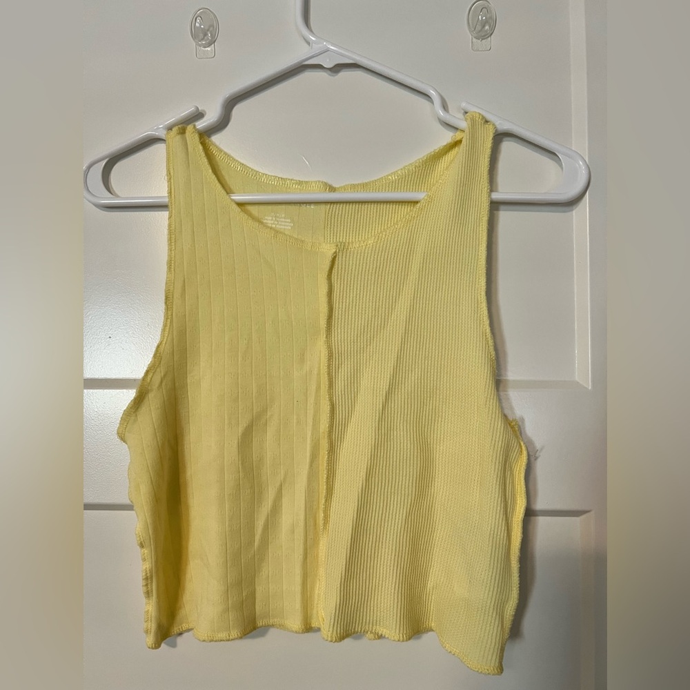 Yellow cropped tank top